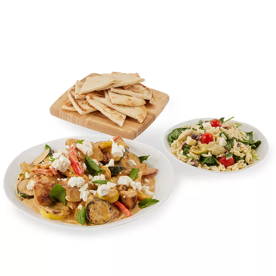 Greek Chicken With Sautéed Vegetables and Orzo Greek Chicken With Sautéed Vegetables and Orzo
