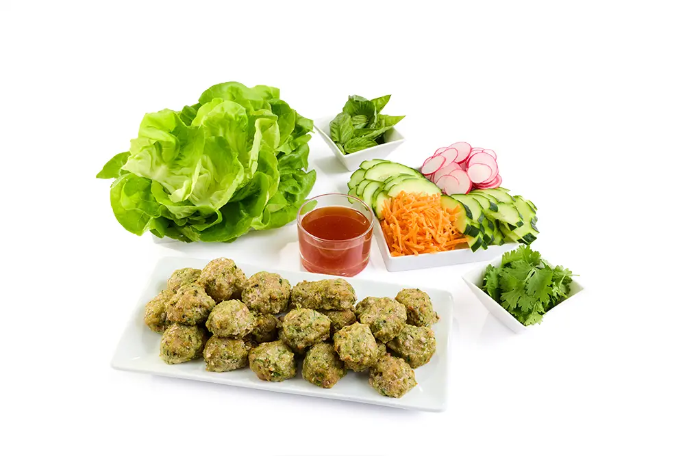 Bun Cha Pork Meatball Lettuce Wraps