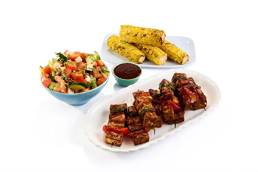 Tofu & Vegetable Kabobs Grill