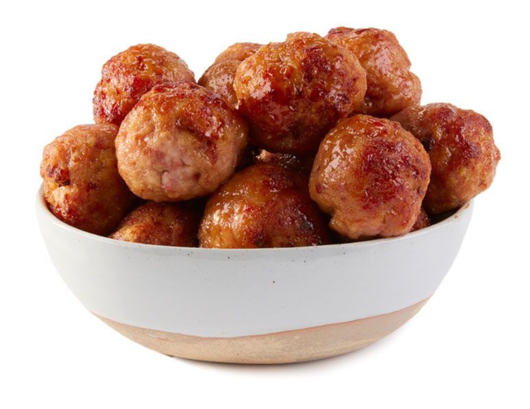 Candied Apple Glazed Ham Balls
