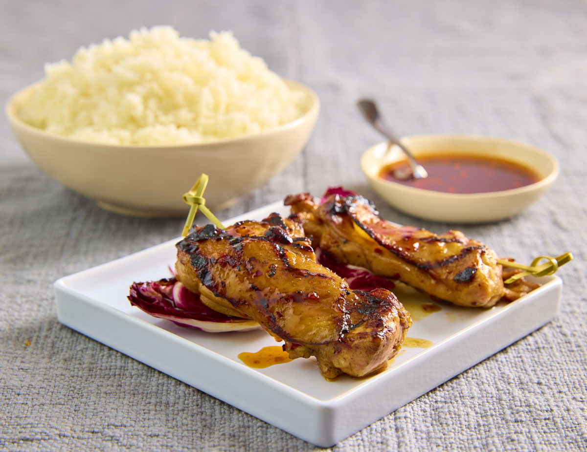 Chili Crisp Glazed Chicken Yakitori