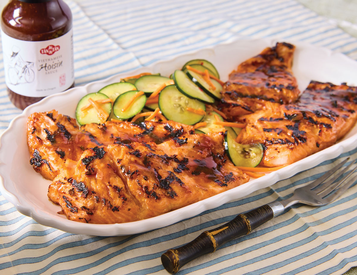Ginger Hoisin Steelhead with Spicy Mirin Cucumber Slaw