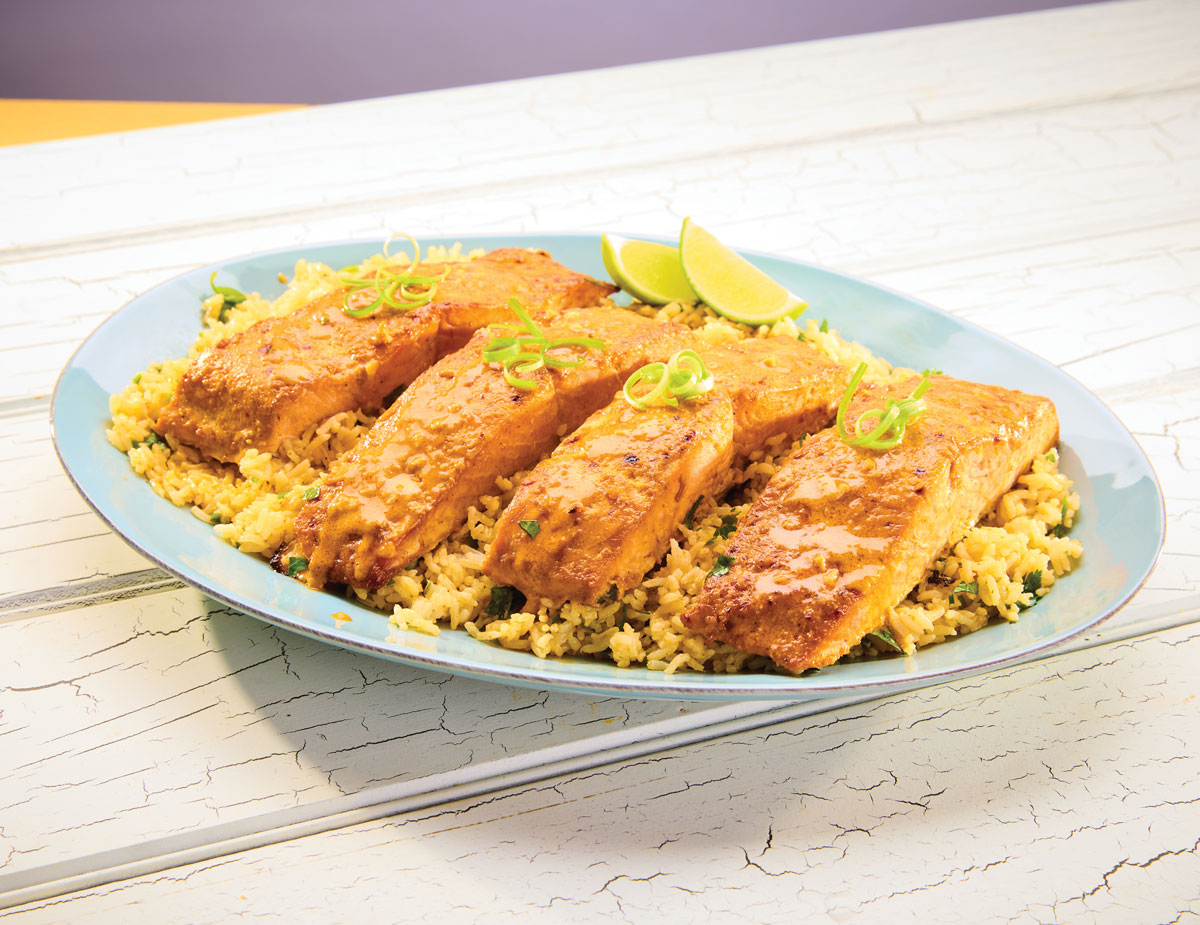 Columbia River King Salmon with Miso Coconut Curry Glaze