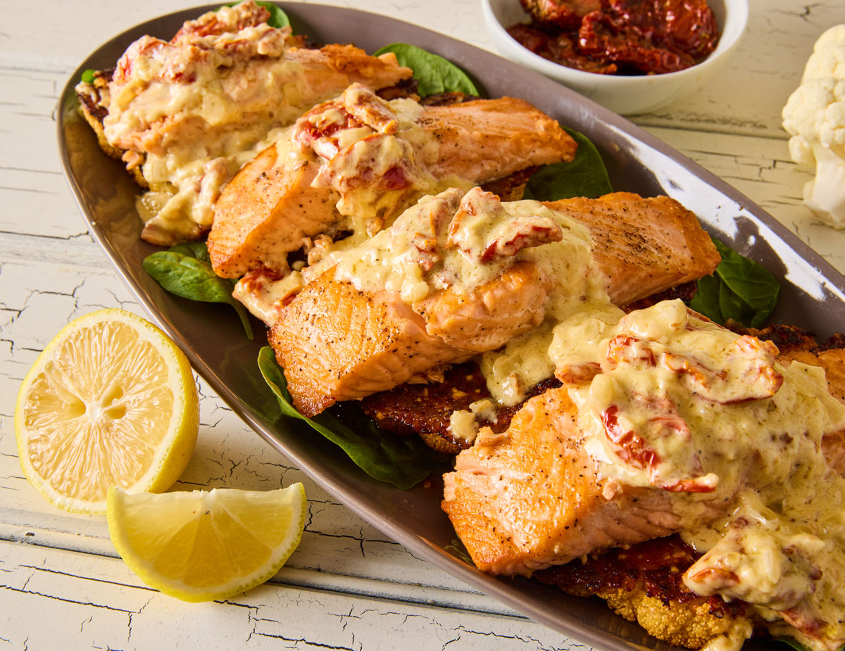 Creamy Garlic Butter Salmon with Crispy Cauliflower