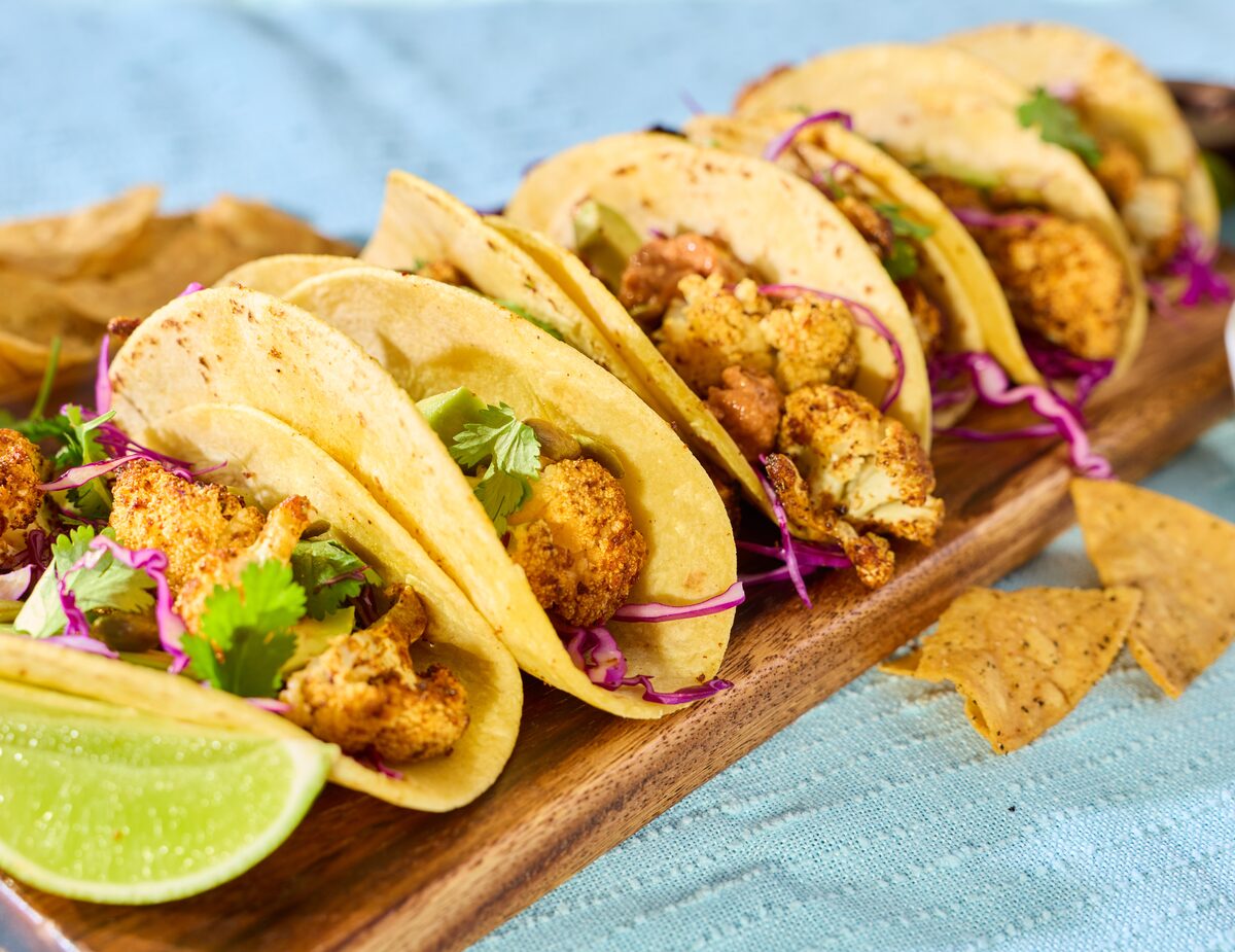 Smoky Roasted Cauliflower Tacos with Romesco Sauce